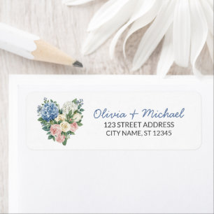 Elegant Gwatercolor Hydrangea Rose Return Address 