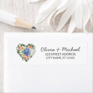 Elegant Gwatercolor Hydrangea Rose Return Address 