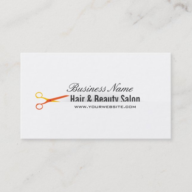 Elegant Hair & Beauty Business Card (Front)