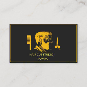 Elegant hair cut studio business card