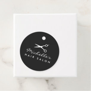 Elegant hair salon and barber shop logo custom favour tags