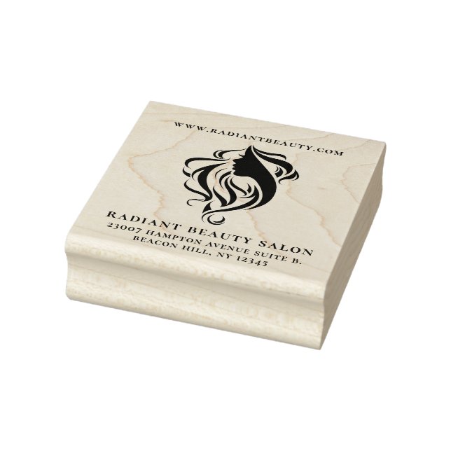 Elegant Hair Salon Logo Business Rubber Stamp (Stamp)