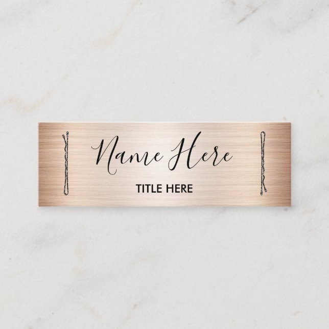 Elegant Hair Stylist Business Card with Hair Clips (Front)