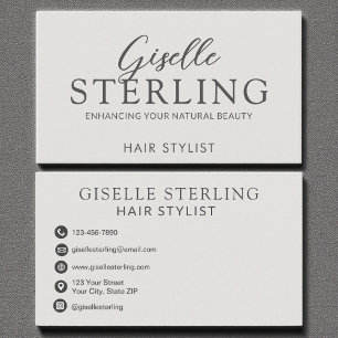 Elegant Hair Stylist Luxury Modern Script Business Card
