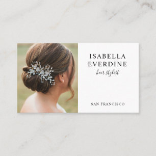 Elegant Hair Stylist Photo Business Card