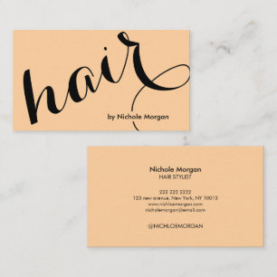 Elegant Hair stylist script orange Business Card