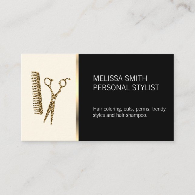 Elegant Hairstylist Business Card (Front)