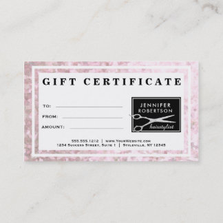 Elegant Hairstylist Gift Certificate