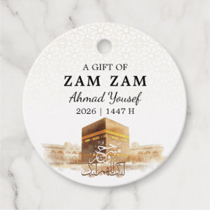 Elegant HAJJ MABRUR Zam Zam water  Favour Tags
