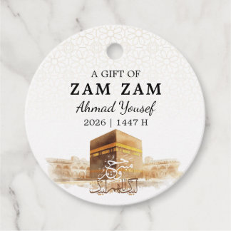 Elegant HAJJ MABRUR Zam Zam water Favour Tags