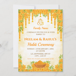 Elegant Haldi Ceremony Invitation