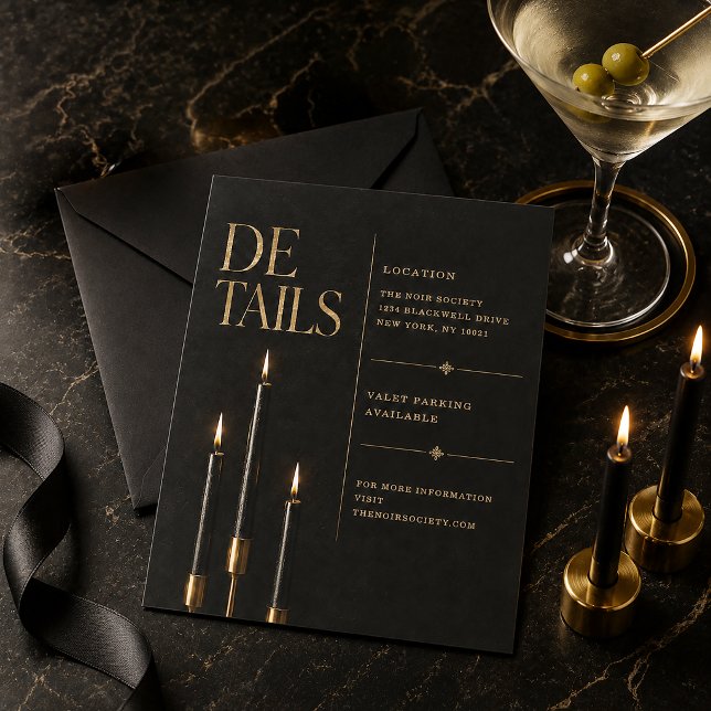 Elegant Halloween Cocktail Details insert card (Creator Uploaded)