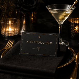 Elegant Halloween Cocktail Party place cards