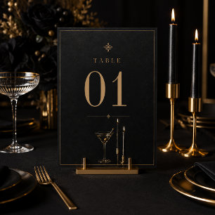Elegant Halloween Cocktail Party Table Number