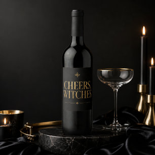 Elegant Halloween Cocktail Party Wine Label