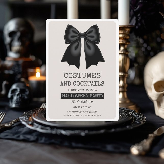 Elegant Halloween Costume and Cocktail Party Holiday Card (Creator Uploaded)