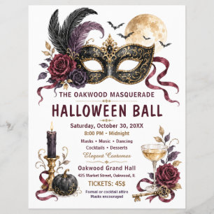 Elegant Halloween Masquerade Ball Flyer