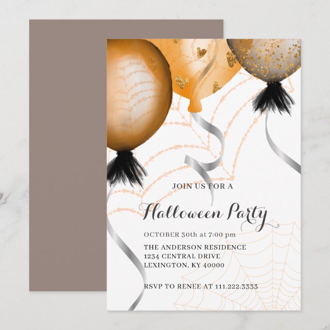 Elegant Halloween Party  Invitation (Front/Back)