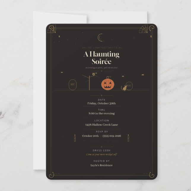 Elegant Halloween Party Invitation (Front)