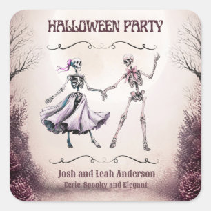 Elegant Halloween Party Personalised Square Sticker