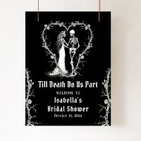 Elegant Halloween Skeleton Bridal Shower Welcome