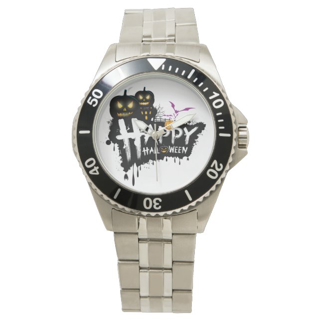Elegant Halloween Stainless Steel Bracelet Watch (Front)