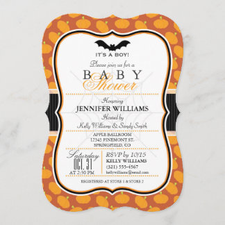 Elegant Halloween Theme Baby Shower Invite