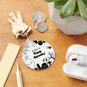 Elegant Halloween two spooky second Birthday party Key Ring