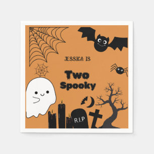 Elegant Halloween two spooky second Birthday party Napkin