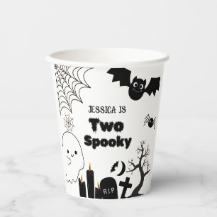 Elegant Halloween two spooky second Birthday party Paper Cups