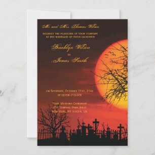 Elegant Halloween Wedding Invitations Night