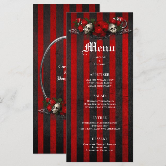 Elegant Halloween Wedding Menu (Front/Back)
