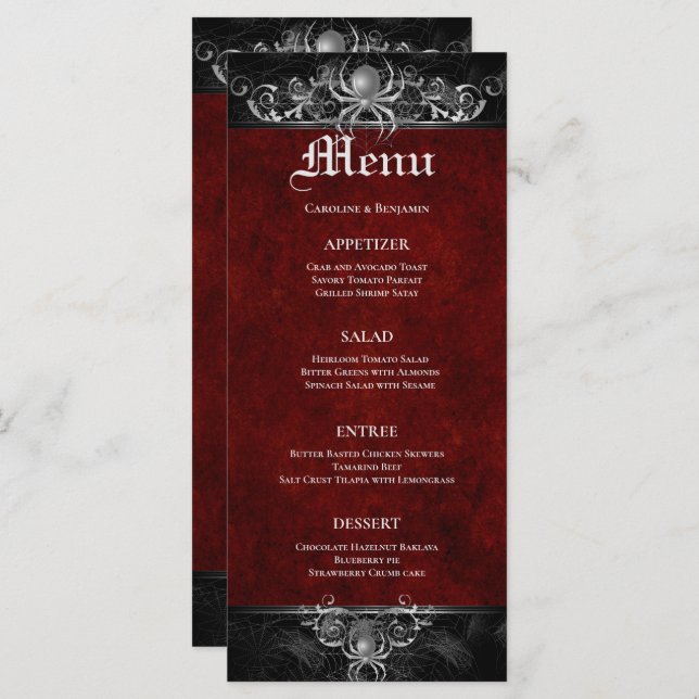 Elegant Halloween Wedding Menu (Front/Back)