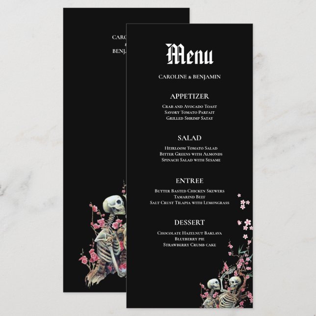 Elegant Halloween Wedding Menu (Front/Back)
