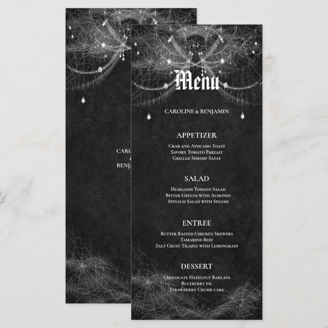 Elegant Halloween Wedding Menu (Front/Back)