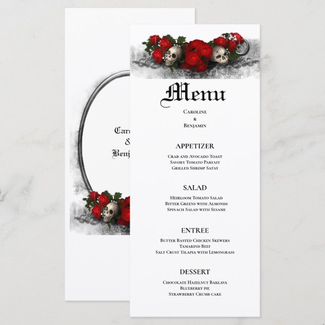 Elegant Halloween Wedding Menu (Front/Back)