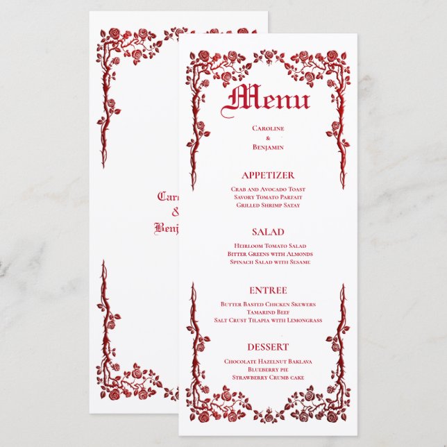 Elegant Halloween Wedding Menu (Front/Back)