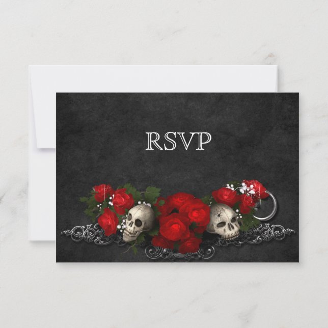 Elegant Halloween Wedding RSVP Card (Back)