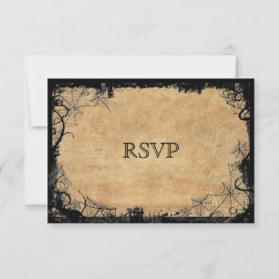 Elegant Halloween Wedding RSVP Card