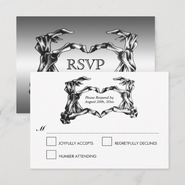 Elegant Halloween Wedding RSVP Card (Front/Back)