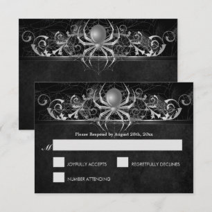 Elegant Halloween Wedding RSVP Card