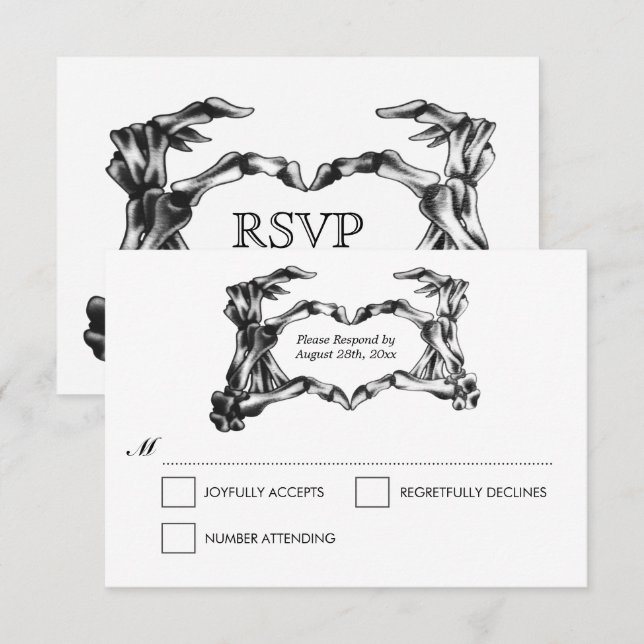 Elegant Halloween Wedding RSVP Card (Front/Back)