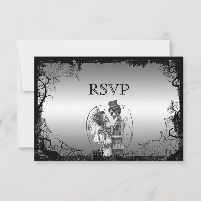 Elegant Halloween Wedding RSVP Card (Back)