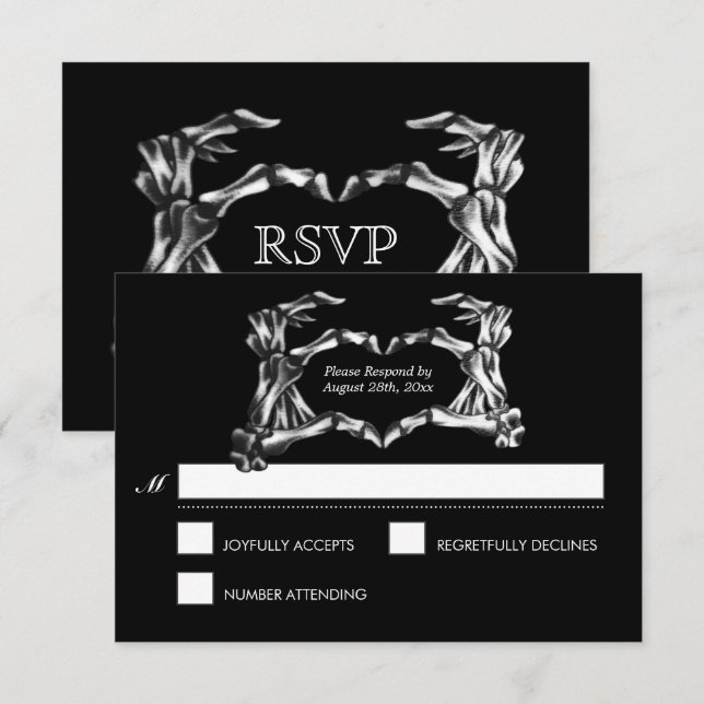 Elegant Halloween Wedding RSVP Card (Front/Back)