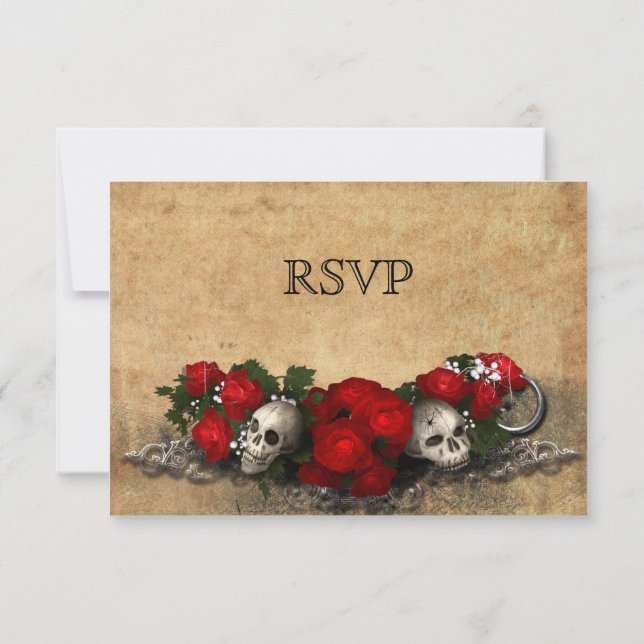 Elegant Halloween Wedding RSVP Card (Back)
