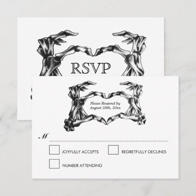 Elegant Halloween Wedding RSVP Card (Front/Back)