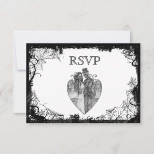 Elegant Halloween Wedding RSVP Card