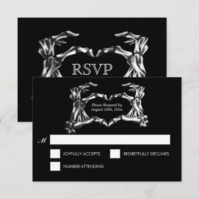 Elegant Halloween Wedding RSVP Card (Front/Back)