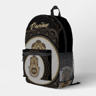 Elegant hamsa hand, printed backpack