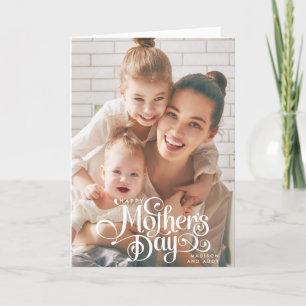 Elegant hand-created text Mother's Day photo Holiday Card